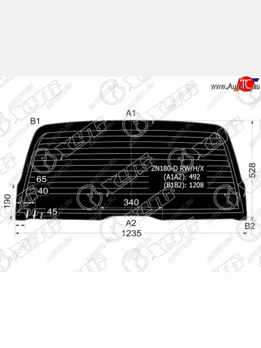 Стекло заднее (Затемненное Обогрев) Toyota Hilux Pick Up 97-05  4Runner 95-02  Hilux Surf 95-02 XYG ZN180-D RW/H/X