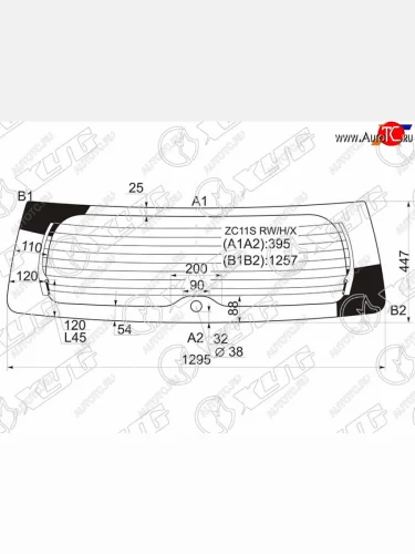 Стекло заднее (Цвет зеленый Обогрев 5D HBK) Suzuki Swift 03-10 XYG ZC11S RW/H/X