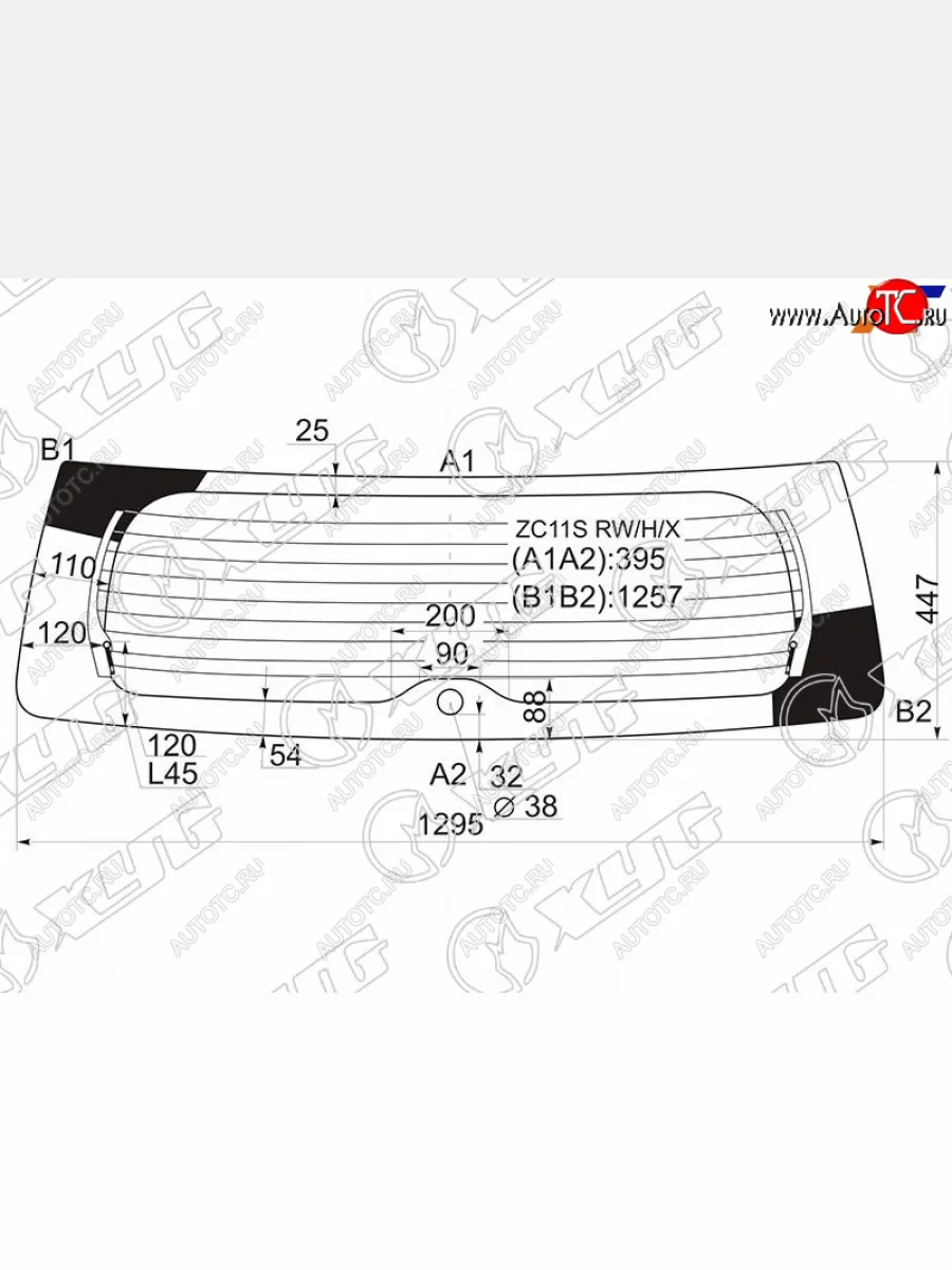 Стекло заднее (Цвет зеленый Обогрев 5D HBK) Suzuki Swift 03-10 XYG ZC11S RW/H/X  в Керчи Республика Крым