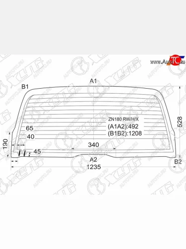 Стекло заднее (Цвет зеленый Обогрев) Toyota 4Runner 95-02  Hilux Surf 95-02 XYG ZN180 RW/H/X