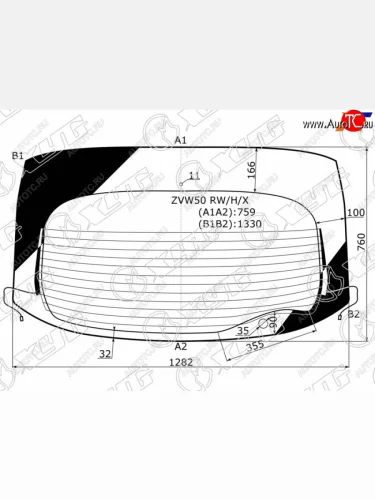 Стекло заднее (Цвет зеленый Обогрев Антенна) Toyota Prius (ZVW50) 15-23 XYG ZVW50 RW/H/X