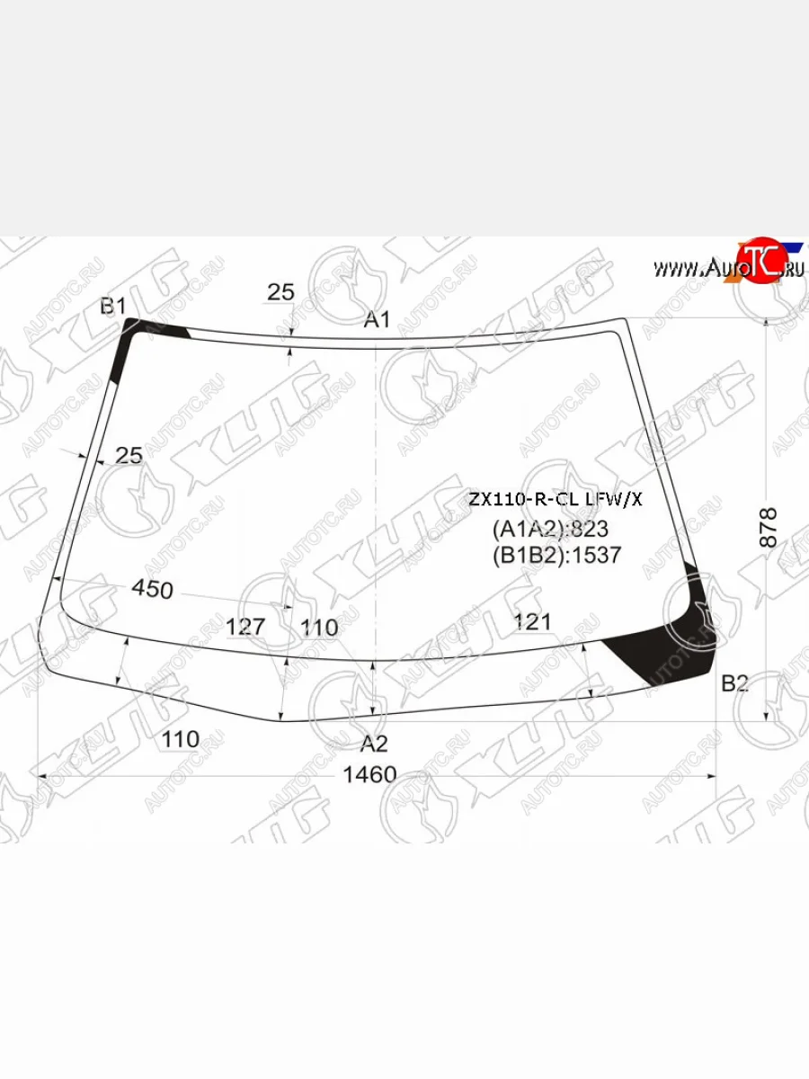 Стекло лобовое Toyota Mark II (X110) 00-04  Mark II Wagon Blit 02-07 XYG ZX110-R-CL LFW/X  в Керчи Республика Крым