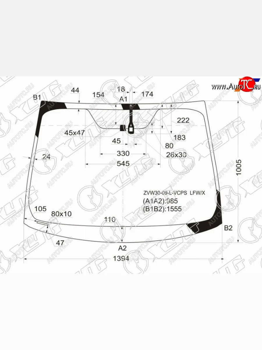 Стекло лобовое (датчик дождя) (Европейский рынок) XYG Toyota Prius XW30 дорестайлинг (2009-2011) (зеленое)  в Керчи Республика Крым