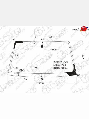 Стекло лобовое Toyota Hilux Pick Up 04-15  4Runner 02-09  Fortuner 04-15  Hilux Surf 02-09 XYG ZN215-VP LFW/X