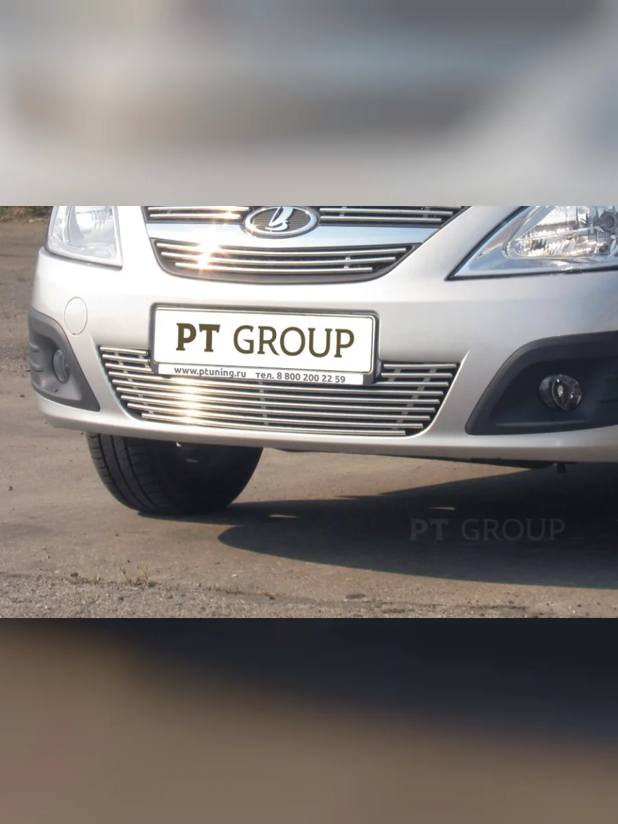 Накладка на решетку бампера (Ø10мм нержавейка) Petroil Tuning  Лада ВАЗ Ларгус (2012-2021)  с доставкой в г. Керчь