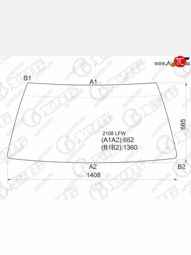 Стекло лобовое LADA 2108 84-04  2109 87-06  21099 90-04  2113 Samara 04-13 XYG 2108 LFW