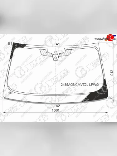 Стекло лобовое (камера, датчик дождя, молдинг) XYG (зеленое) BMW 5 серия 7 G31 Touring универсал рестайлинг (2020-2024)