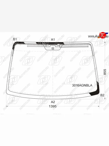 Стекло лобовое (антенна) FUYAO (зеленое) Chevrolet Lacetti хэтчбек (2002-2013)