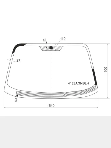 Стекло лобовое с обогревом щеток HYUNDAI SANTA FE 00-06/TAGAZ 06- FUYAO 4123AGNBLH, 4123agnblh FUYAO 4123AGNBLH