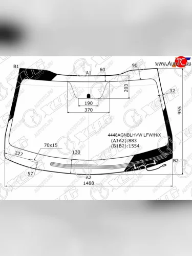 Стекло лобовое (Обогрев щеток) Kia Optima 16-21 XYG 4448AGNBLHVW LFW/H/X