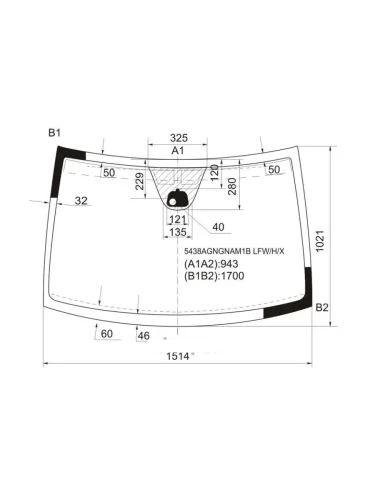 Стекло лобовое (антенна, датчик дождя) FUYAO (зеленое) Mercedes-Benz Vito W639 дорестайлинг (2003-2010)