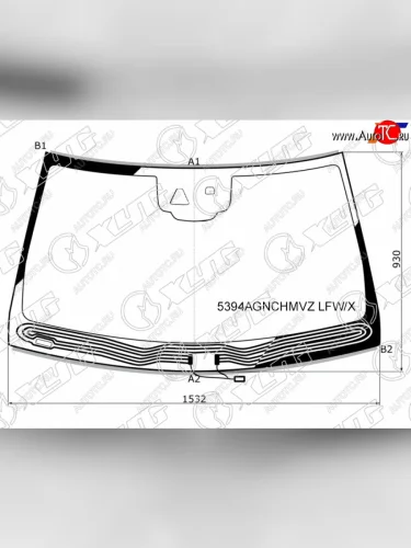 Стекло лобовое (обогрев щеток, камера, датчик дождя, молдинг) XYG (зеленое) Mercedes-Benz GLS-Class X166 (2015-2019)