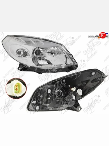 Фара RENAULT SANDERO 10-14 RH DEPO 551-1170R-LDEM1