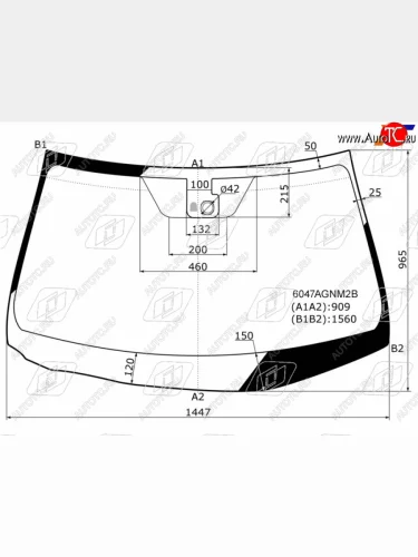 Стекло лобовое (датчик дождя) FUYAO (зеленое) Nissan X-trail 2 T31 дорестайлинг (2007-2011)