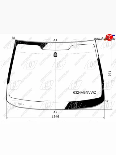 Стекло лобовое (молдинг) FUYAO (зеленое) Opel Astra J универсал дорестайлинг (2009-2012)