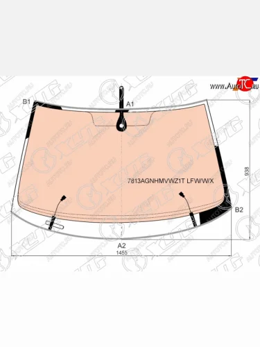 Стекло лобовое (обогрев полный, датчик дождя, молдинг) XYG (зеленое) Skoda Yeti (2013-2018)