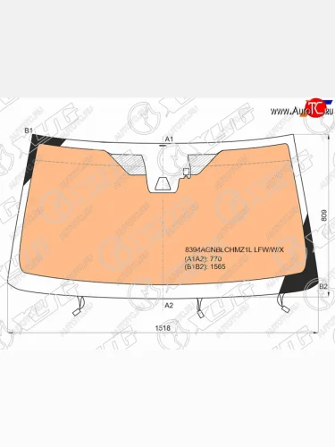 Стекло лобовое (Обогрев щеток Обогрев полный Камера Датчик дождя Молдинг) Toyota Land Cruiser Pr XYG 8394AGNBLCHMZ1L LFW/W/X
