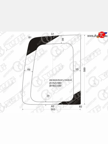 Стекло заднее (Цвет зеленый) Volkswagen Caddy 03-20 XYG 8581BGSVRUW1J RW/RH/X