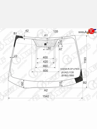 Стекло лобовое Toyota Alphard (H20) 08-15 XYG GGH20-R-CP LFW/X