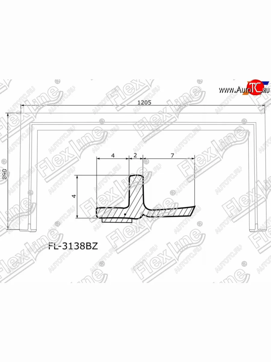 Молдинг лобового стекла FLEXLINE Toyota Prius XW30 дорестайлинг (2009-2011) (черный)  в Керчи Республика Крым
