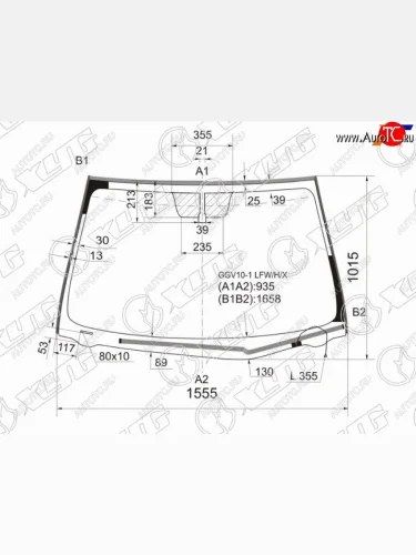 Стекло лобовое (Обогрев щеток Молдинг) Toyota Venza 08-16 XYG GGV10-1 LFW/H/X