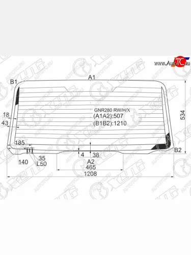 Стекло заднее (Цвет зеленый Обогрев) Toyota 4Runner 09-24 XYG GNR280 RW/H/X