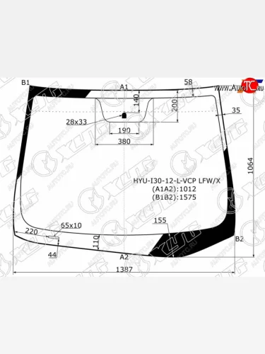Стекло лобовое Hyundai i30 11-17 XYG HYU-I30-12-L-VCP LFW/X