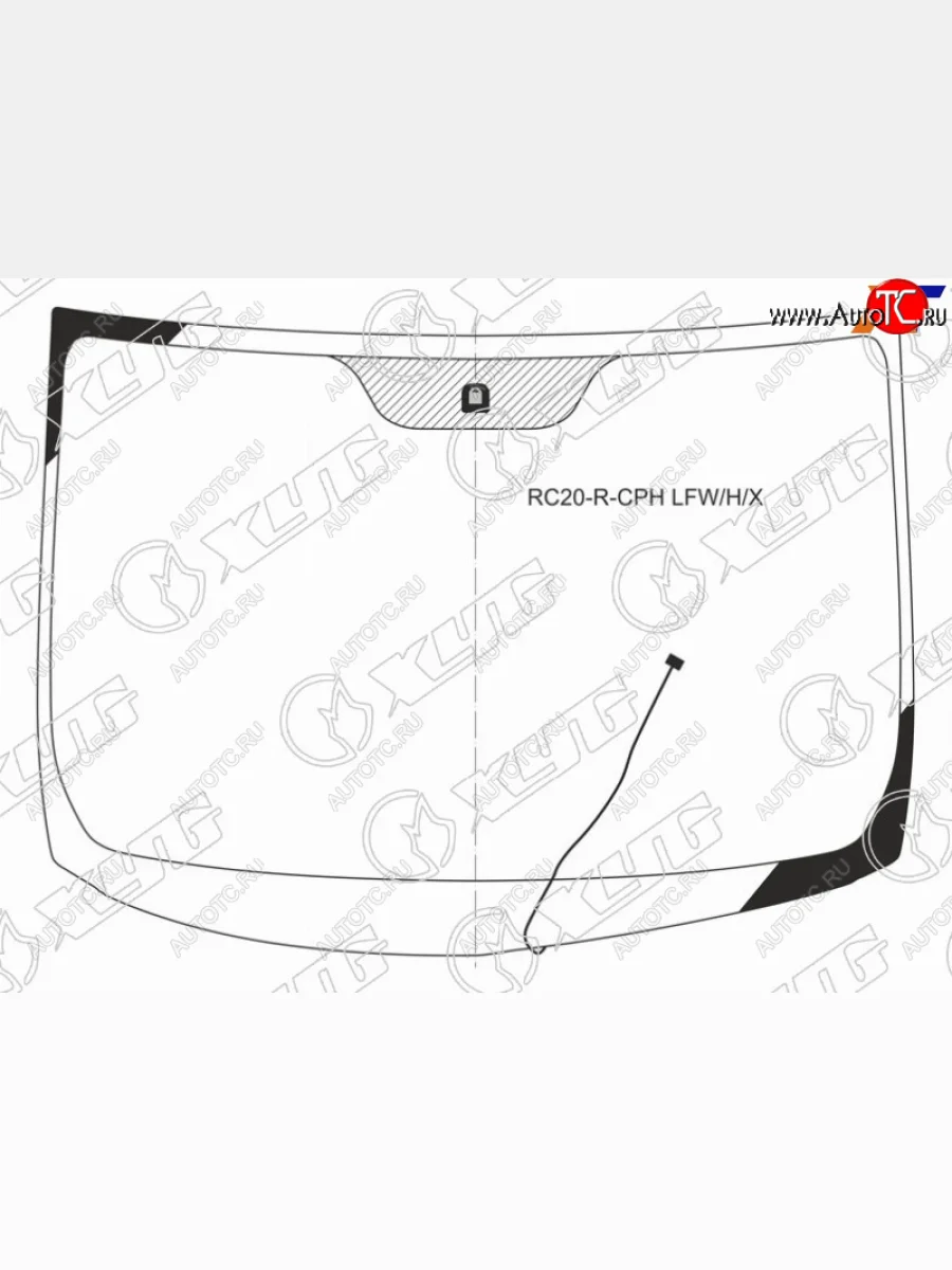 Стекло лобовое (Обогрев щеток) Toyota Alphard (H10) 02-08 XYG RC20-R-CPH LFW/H/X  в Воронеже Воронежской области