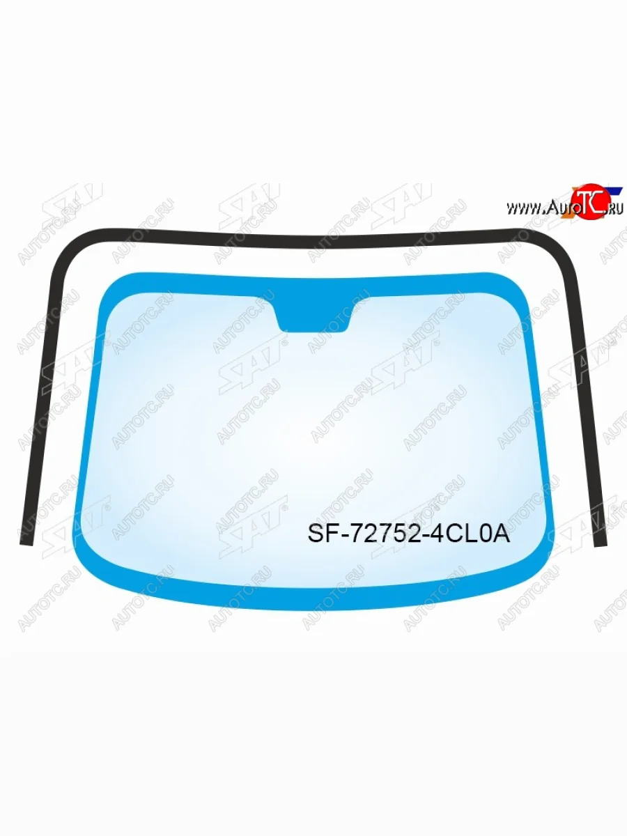 Молдинг лобового стекла (П-образный) SAT Nissan X-trail 3 T32 рестайлинг (2017-2022) (черный)  в Керчи Республика Крым