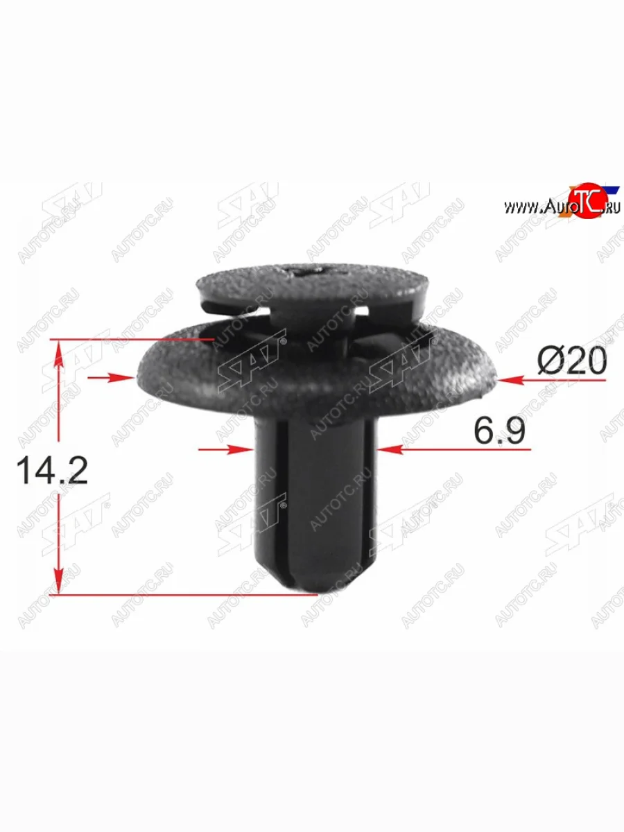 Клипса крепежная SUBARU (1 шт.) SAT ST-KJ-1678  в Самаре Самарской области