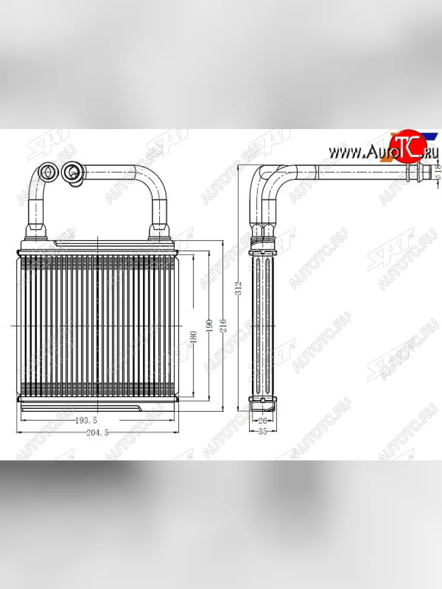 Радиатор отопителя салона MERCEDES E-CLASS W 211 02-CLS-CLASS W 219 04- SAT ST-MD57-395-0  в Керчи Республика Крым