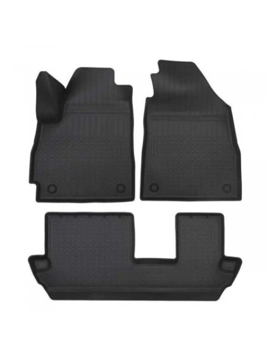 Коврики салонные (5, 7 мест, 1,2 ряд) Norplast Unidec Jetour X70 дорестайлинг (Китай) (2019-2021) (черные)  с доставкой в г. Керчь
