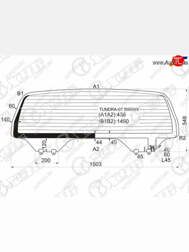 Стекло заднее (Цвет зеленый Обогрев) Toyota Tundra 06-22 XYG TUNDRA-07 RW/H/X