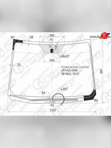 Стекло лобовое (Обогрев щеток) Toyota Wish 09-17 XYG TY-RV2-R-CPH LFW/H/X
