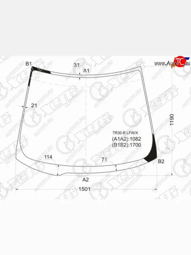 Стекло лобовое Toyota Estima 00-05  Previa 00-07 XYG TR30-R LFW/X