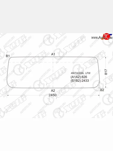 Стекло лобовое Man F-Series 86-  Shaanxi Shacman 06-  Shacman F2000 06-  F3000 12-  X3000 19- XYG 4907AGNBL LFW