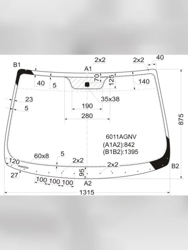Стекло лобовое Nissan March 02-10  Micra 03-10 FUYAO 6011AGNV