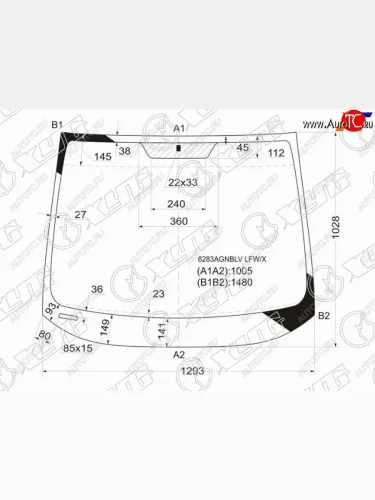 Стекло лобовое Opel Zafira 99-05  Subaru Traviq 01-04 XYG 6283AGNBLV LFW/X