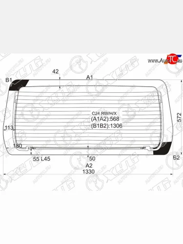 Стекло заднее (Цвет зеленый Обогрев) Nissan Serena 99-05 XYG C24 RW/H/X