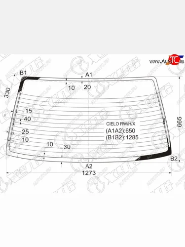 Стекло заднее (Цвет зеленый Обогрев) Daewoo Nexia 94-16  LeMans 86-93  Racer 86-95  Opel Kadett XYG CIELO RW/H/X