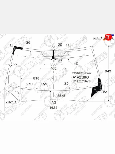 Стекло лобовое Honda Pilot 08-15 XYG FW02926 LFW/X