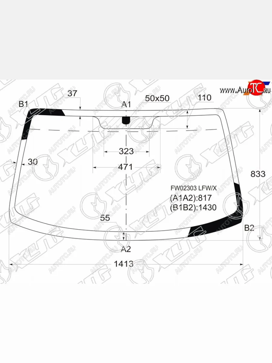 Стекло лобовое Hyundai Coupe 02-09  Tiburon 02-09  Tuscani 01-09 XYG FW02303 LFW/X  в Воронеже Воронежской области