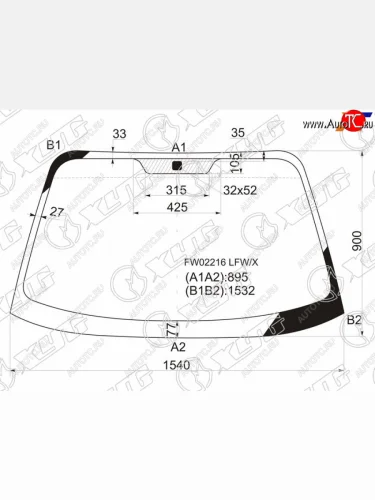 Стекло лобовое Hyundai Santa Fe 00-06  Santa Fe Classic 07-13 XYG FW02216 LFW/X