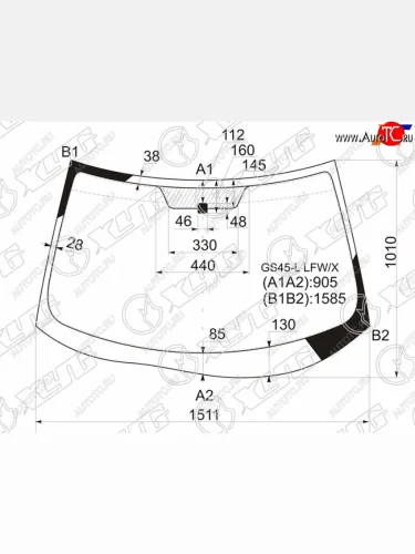 Стекло лобовое Mitsubishi Outlander 05-12  Citroen C-Crosser 07-12  Peugeot 4007 07-14 XYG GS45-L LFW/X