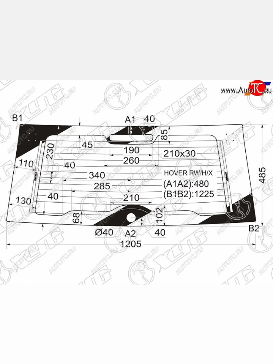Стекло заднее (Цвет зеленый Обогрев) Great Wall Hover 05-10  Hover H3 10-16  Hover H5 11-16 XYG HOVER RW/H/X  в Керчи Республика Крым