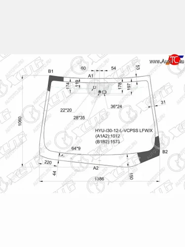 Стекло лобовое + дд +дзапотевания HYUNDAI i30 5D HBKWGN 12-17                                      XYG HYU-I30-12-L-VCPSS LFW/X