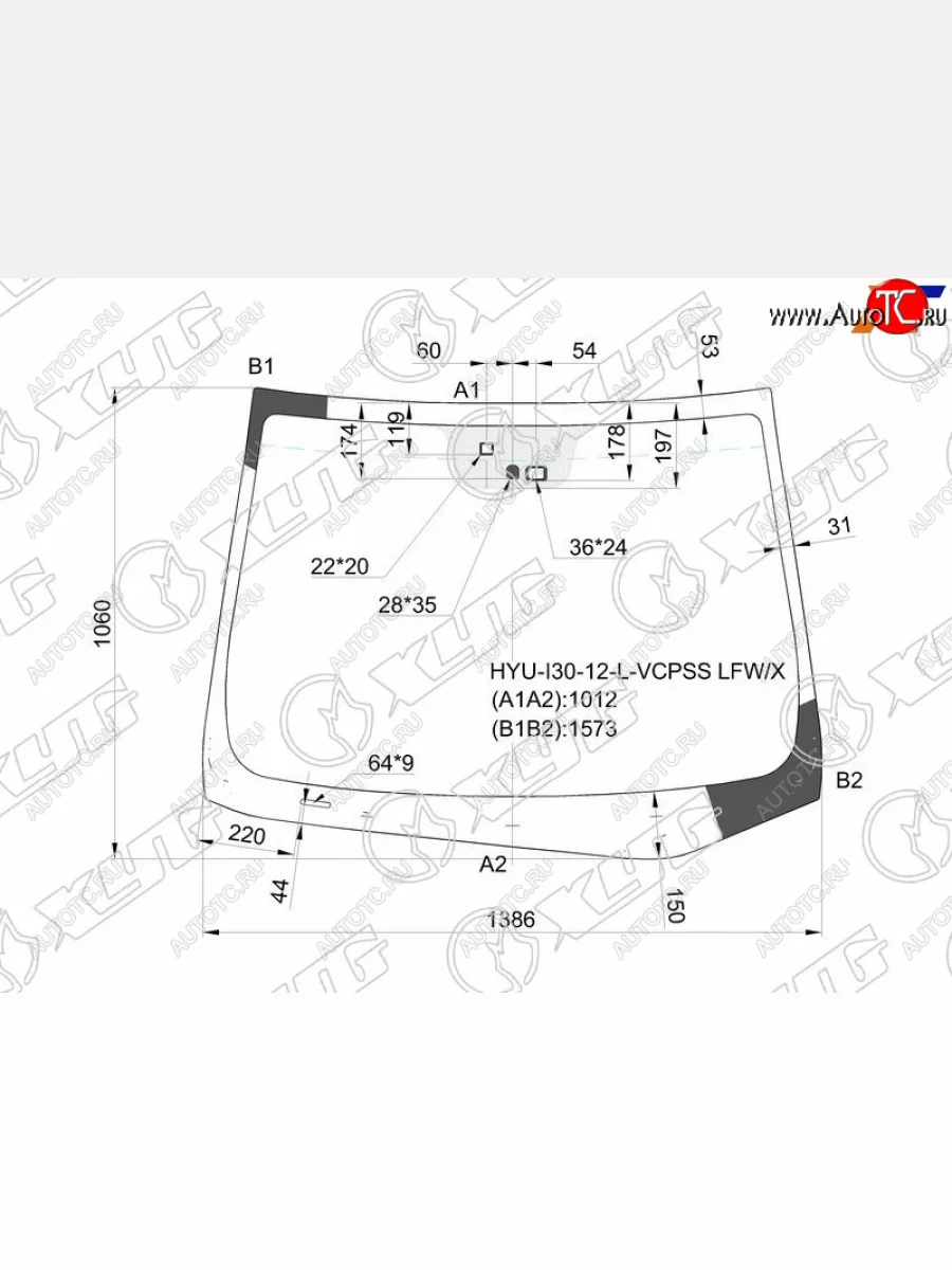 Стекло лобовое + дд +дзапотевания HYUNDAI i30 5D HBKWGN 12-17                                      XYG HYU-I30-12-L-VCPSS LFW/X  в Воронеже Воронежской области