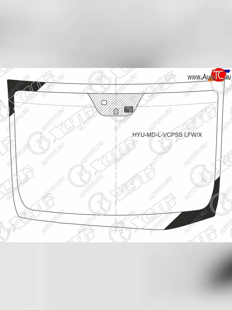 Стекло лобовое (датчик дождя, место под датчик запотевания) XYG Hyundai Elantra MD рестайлинг (2013-2016) (зеленое)  в Самаре Самарской области