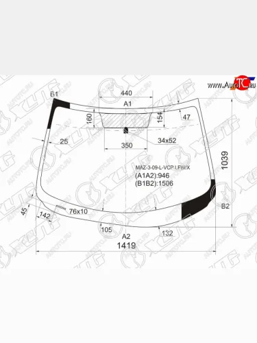 Стекло лобовое Mazda 3 08-11 XYG MAZ-3-09-L-VCP LFW/X