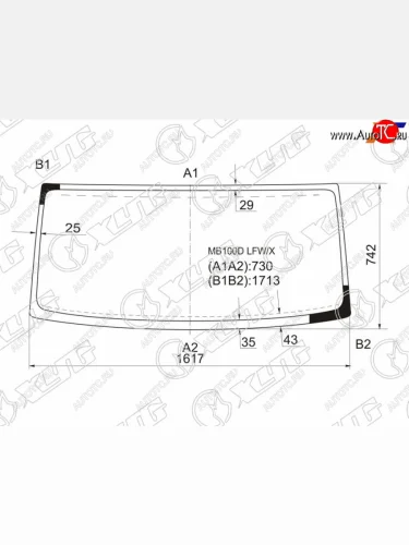 Стекло лобовое Mercedes-Benz MB 87-95 XYG MB100D LFW/X